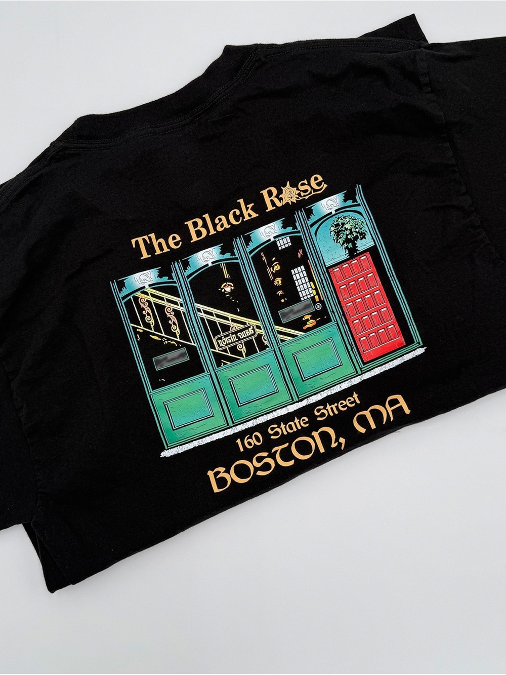 Hanes Black The Black Rose Boston Graphic Tee